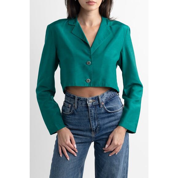Vintage Teal Cropped Blazer - Picture 1 of 6